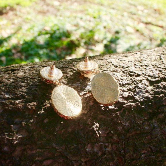 Anthropologie‎ Druzy Wine Teardrop Dangle Earrings - Picture 10 of 12